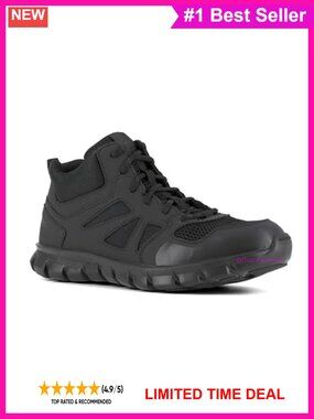 Reebok Sublite Cushion Soft Toe Work Safety Shoes Slip Resistant Lace-Up